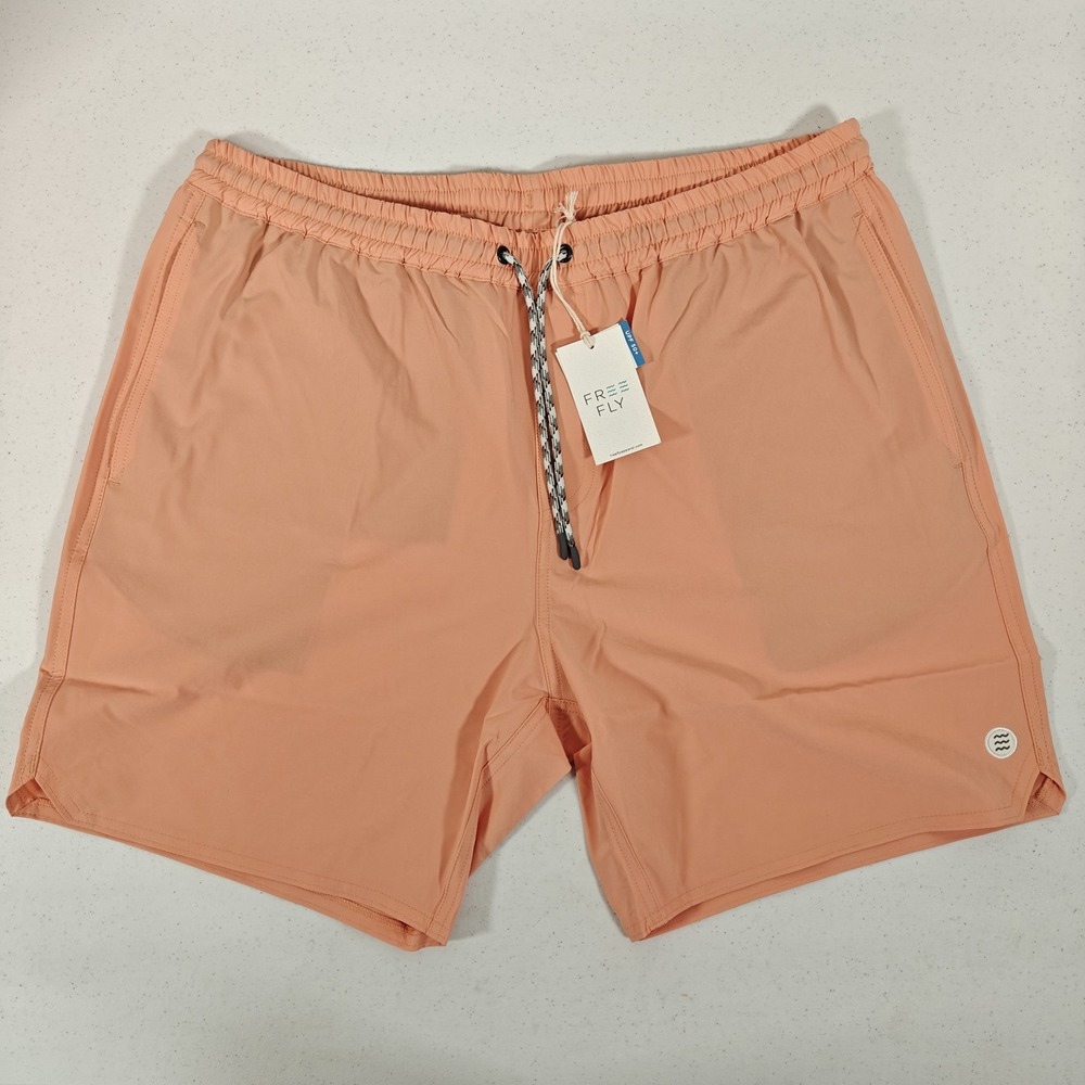 Free Fly Andros 7" Swim Trunks Men's XL Orange Dusk UPF 50+ Linerless NWT